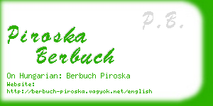 piroska berbuch business card